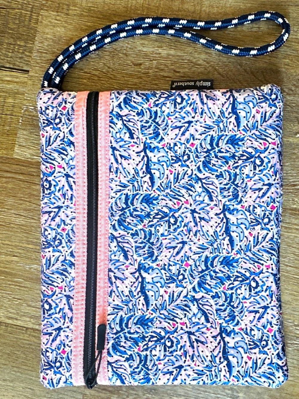 Simply Southern Blue, Pink & Navy Printed i Pad Wristlet